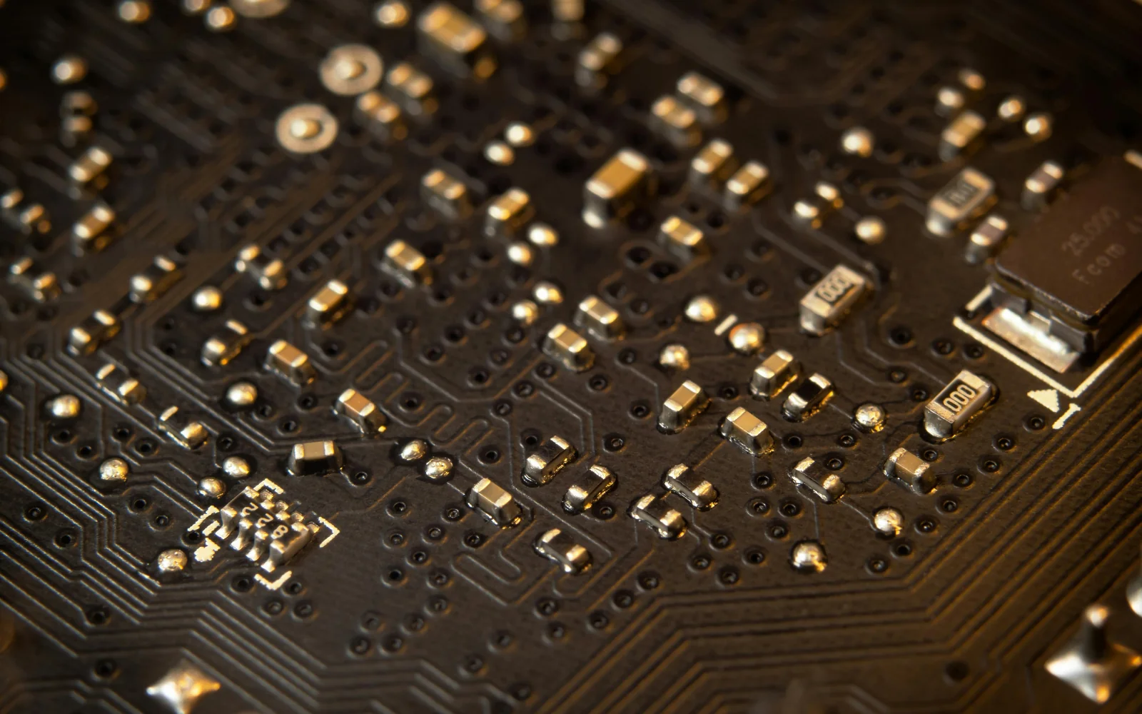 Dense signal routing and components on a circuit board